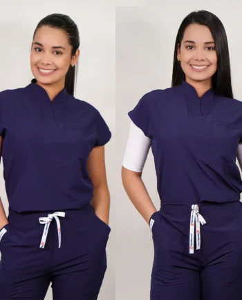 Delantal antifluido modelo amapola azul marino