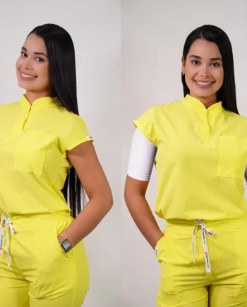 Delantal antifluido modelo amapola amarillo-21