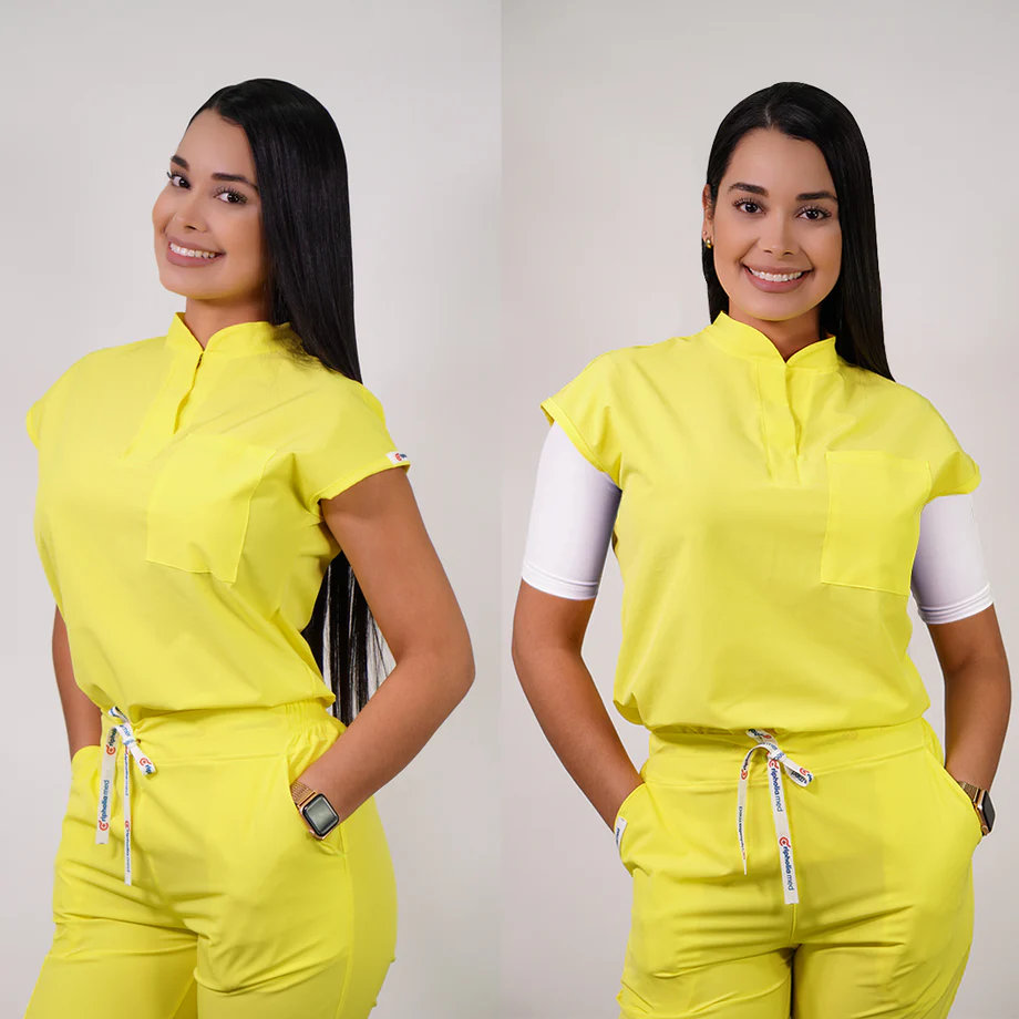 Delantal antifluido modelo amapola amarillo-21