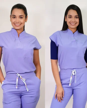 Delantal antifluido modelo amapola celeste