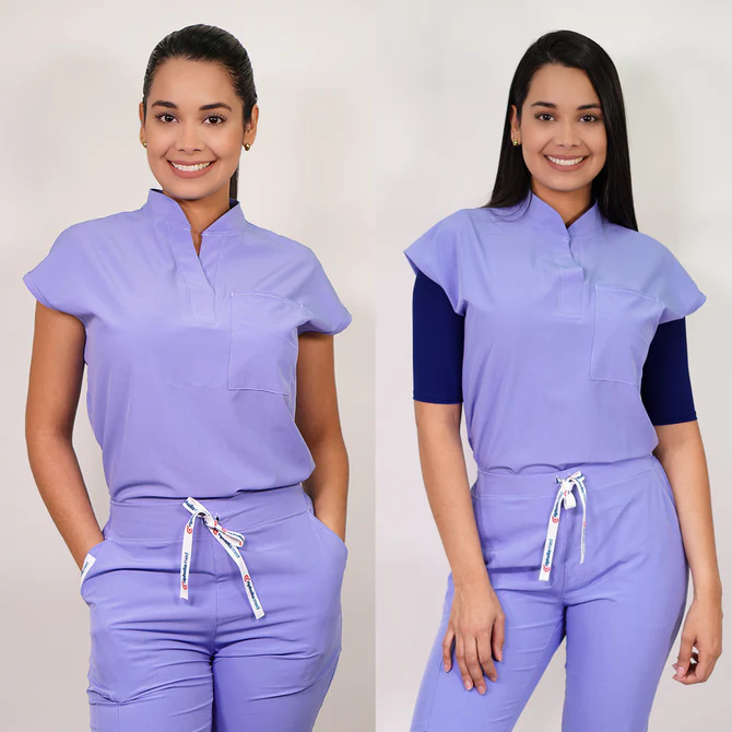 Delantal antifluido modelo amapola celeste