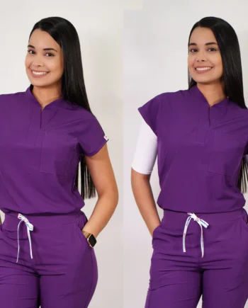 Delantal antifluido modelo amapola morado