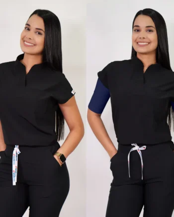 Delantal antifluido modelo amapola negro