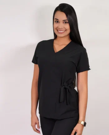 Delantal antifluido modelo azucena negro-8