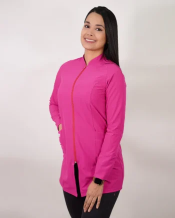 Bata clínica antifluidos fuscia