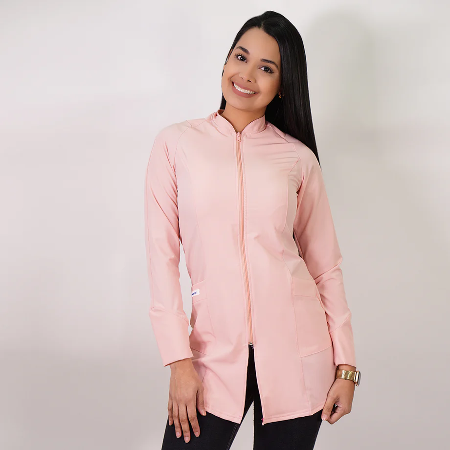 Bata clínica antifluidos rosa pastel-16