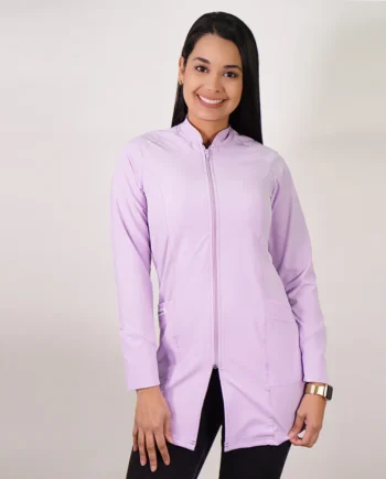 Bata clínica antifluidos lila pastel-18