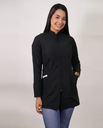 Bata clínica antifluidos negro-8