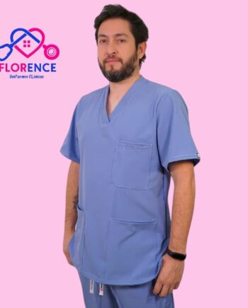 Delantal elasticado hombre celeste