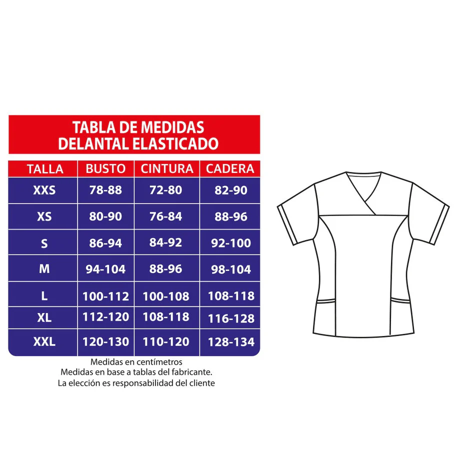 Delantal mujer elasticado estampado 2316