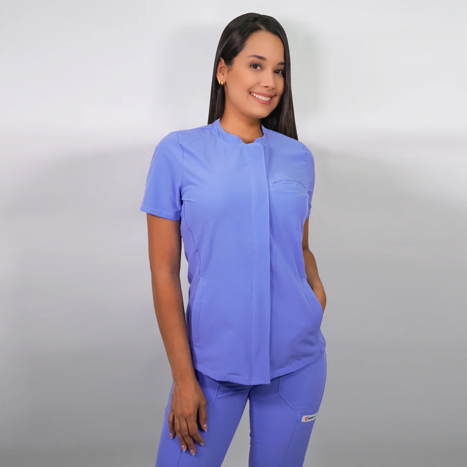 Delantal antifluido modelo jazmin celeste-3