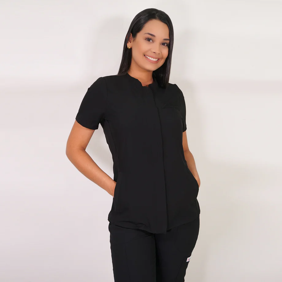 Delantal antifluido modelo jazmin negro-8