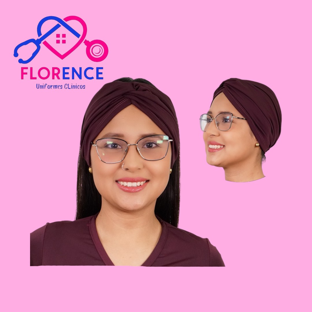 Turbante clinico burdeo spandex tbt-6