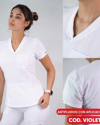 Delantal antifluido modelo Violeta blanco