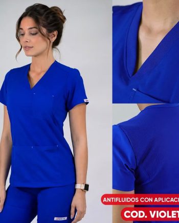Delantal antifluido modelo Violeta azul rey