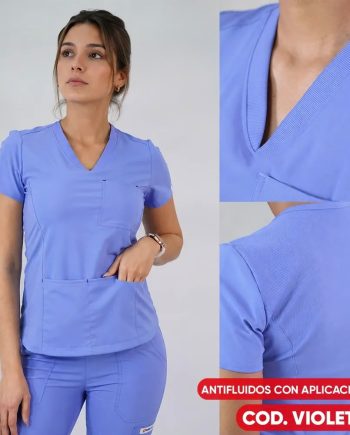 Delantal antifluido modelo Violeta celeste