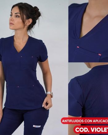 Delantal antifluido modelo Violeta azul marino