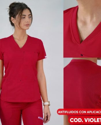 Delantal antifluido modelo Violeta rojo