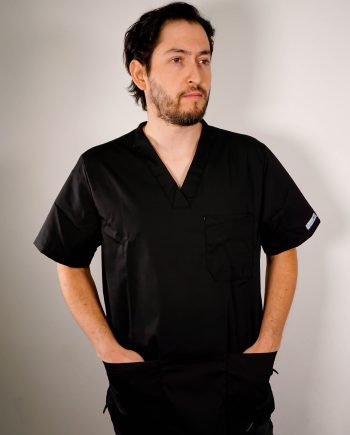 Delantal Clínico Hombre Tela Poplin - Negro - Art