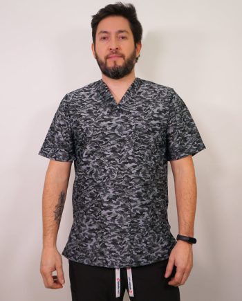 Delantal Clínico Elasticado Hombre Tela Estampada. Gris - Art