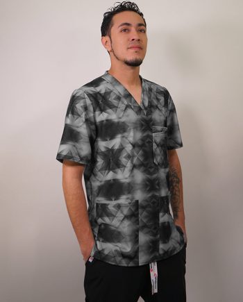 Delantal Clínico Elasticado Hombre Tela Estampada. Gris - Art