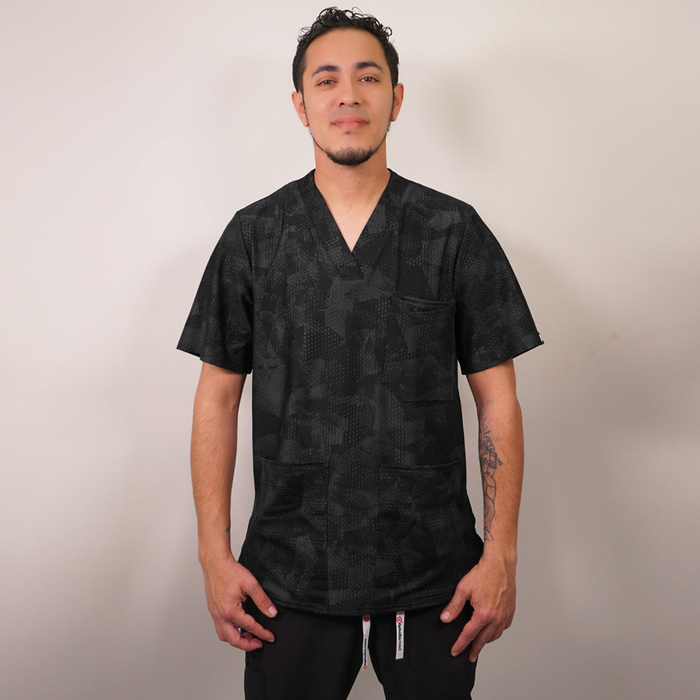 Delantal Clínico Elasticado Hombre Tela Estampada. Combina con Negro – Art