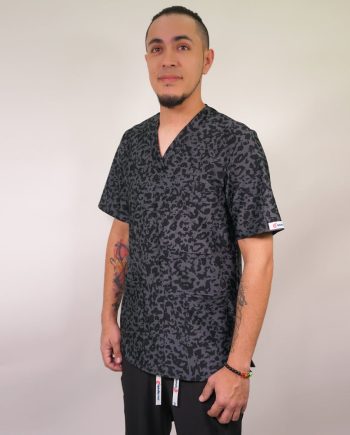 Delantal Clínico Elasticado Hombre Tela Estampada. Gris - Art