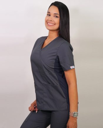 Delantal Clínico Mujer Tela Poplin. Gris - Art