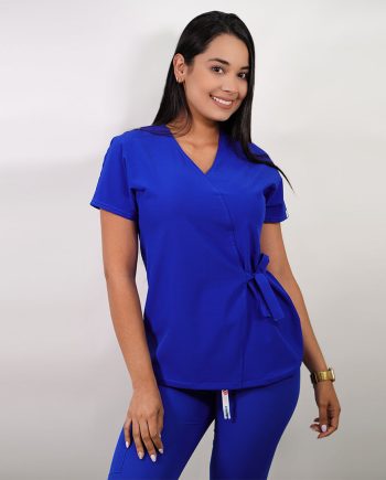 Delantal Clínico Mujer Anti Fluidos Azucena. Azul Rey - Art. Azucena