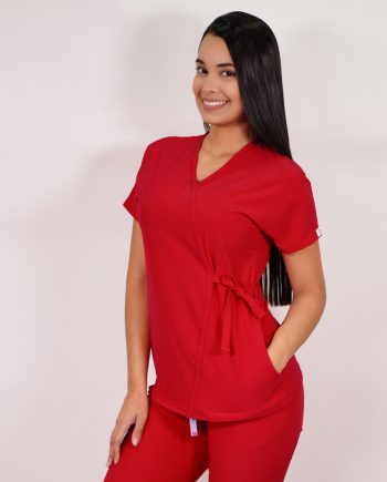 Delantal Clínico Mujer Anti Fluidos Azucena. Rojo - Art. Azucena