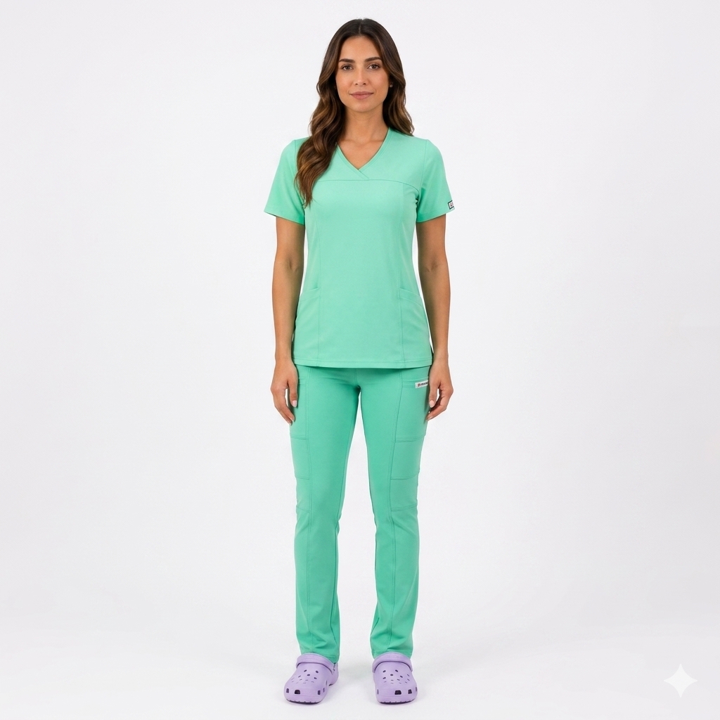 Conjunto elasticados verde pastel