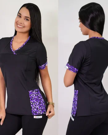 Delantal Mujer elasticado. Negro- 108-3