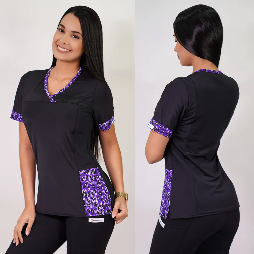 Delantal Mujer elasticado. Negro- 108-3