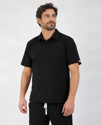 Delantal Clínico Anti Fluidos Hombre Negro AMADOR-8